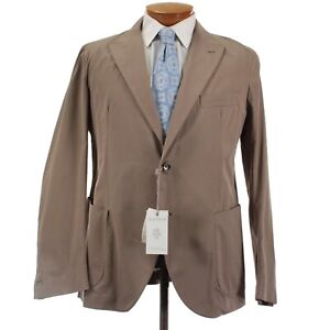 Eleventy Platinum NWD Cotton Blend Soft Jacket Size 56 (46R US) In Solid Beige