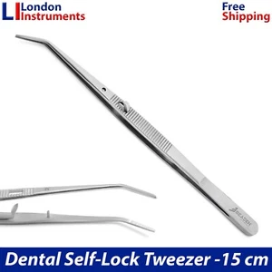 Dental Self Locking Tweezers 15 cm Homeostatic Cotton Dressing Tissue Forceps CE - Picture 1 of 5