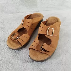 SAS Sandals Womens 9.5 Brown Tripad Comfort Adjustable Buckles Wedge Slip On - Picture 1 of 10