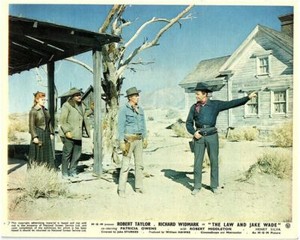 The Law and Jake Wade Lobby Card Robert Taylor Patricia Owens Richard Widmark