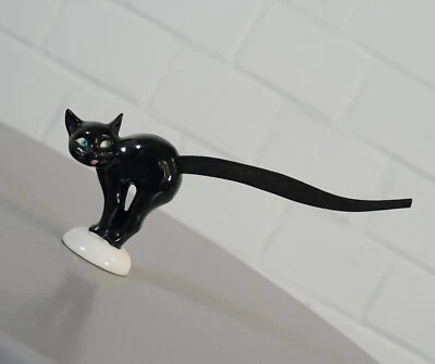 Soporte Pretzel Gato Porcelana Negro Goebel Negro Vintage Años 60 - 70 Foto 1 de 4