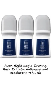 Avon Night Magic Evening Musk Roll-On Antiperspirant Deodorant 75ml X3 - Picture 1 of 1