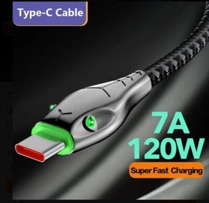 Neu Schlange Typ A auf Typ C Kabel 120 W Huawei Schnellladen geflochtenes Blei 1M 2M - Bild 1 von 8
