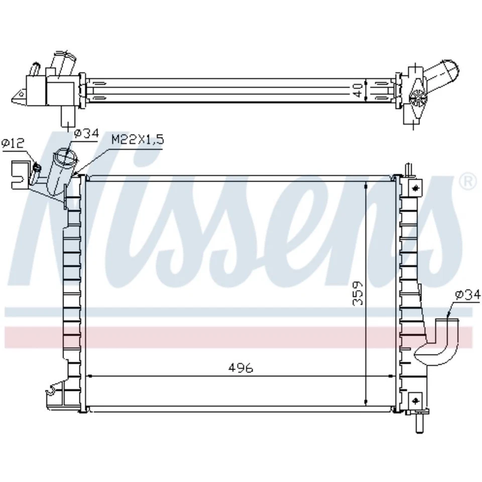 Refrigerador Motor Del Coche Nissens para Opel Vectra B Caravan 31_ J96 38 - Imagen 1 de 1