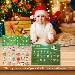 2024 Christmas Advent Calendar PVC Ornaments Toy Party Holiday Festival Calendar - Picture 1 of 12