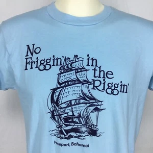 Vintage Sz Large Tshirt Unisex Freeport Bahamas Sailing Boat 80s Single Stitch - Foto 1 di 8