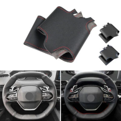 Hand Sewing Leather Steering Wheel Trim For Peugeot 3008 4008 2017 2018 508 2019 - Image 1 of 4