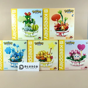 Juego completo de 5 piezas de juguete de planta de bloques de construcción de Pokémon muy raro nuevo con licencia limitada - Imagen 1 de 12