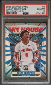 (PSA 10) 2023-24 Ausar Thompson Donruss Optic #18 ROOKIE My House HOLO Refracto - Picture 1 of 4
