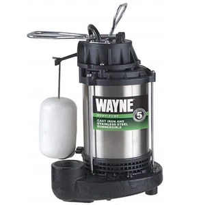 Wayne CDU800SS 1/2 HP 5100 GPH Stainless Steel Submersible Sump Pump 14 x 10 in. - Picture 1 of 1