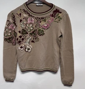 Auth MOSCHINO CHEAP&CHIC - Beige Cream Multi Women's Cardigan - Picture 1 of 13