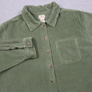 LL Bean Shirt Women XL Wide Wale Corduroy Comfort Relaxed Work Chore Outdoor - Picture 1 of 8