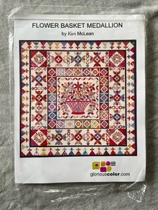 New Flower Basket Medallion Quilt Pattern Kim McLean - Picture 1 of 5