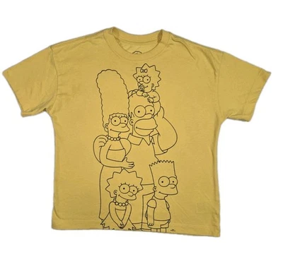 Boys The Simpsons Family Short Sleeve T Shirt Yellow Size 8 - Image 1 of 4