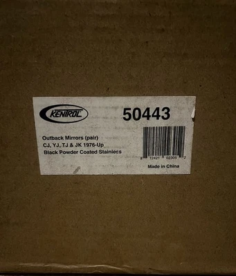 NUEVO par de espejos retrovisores Kentrol 50443 negros Outback para Jeep Wrangler 76-18 CJ/YJ/TJ/JK Foto 1 de 4