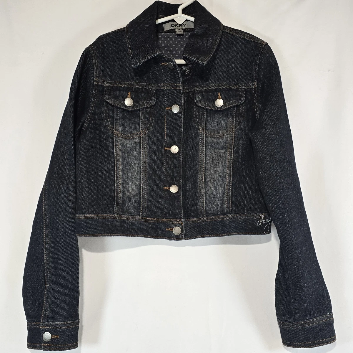 ジャケット・アウター 90s DKNY front zip black denim jacket 90s DKNY front zip black denim jacket