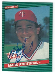 MARK PORTUGAL MINNESOTA TWINS SIGNED CARD GIANTS PHILLIES REDS ASTROS RED SOX - Picture 1 of 1