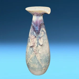 Japanese Wabi Sabi Saki Tokkuri Decanter Vase Ceramic Drip Glaze Artist Signed - Picture 1 of 15