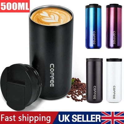 Thermal Travel Coffee Mug Cup Hot Warm Insulated Drinks Thermal Thermos Flask UK