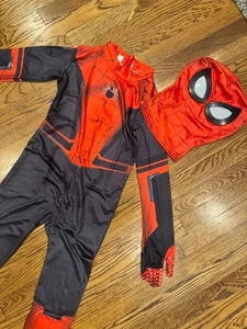Traje Mejorado Hombre Araña Negro Rojo Mono Niños Disfraz Halloween Nuevo XS, M - Imagen 1 de 8