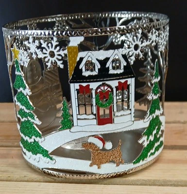 Bath & Body Works Casa de Vacaciones Muñeco de Nieve 3 Mechas Candelabro Perro Árbol Recorte Foto 1 de 4