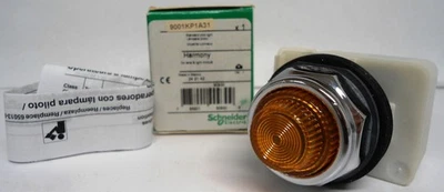 Luz piloto lente ámbar Square D Schneider 9001KP1A31 30 mm, 120 VCA, nuevo stock antiguo Foto 1 de 4
