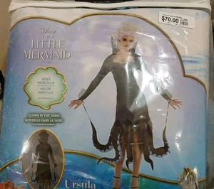 Ursula Costume The Little Mermaid Disney Adult Women Medium 6/8 Glow in Dark NEW - Picture 1 of 3