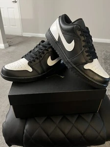 Nike Air Jordan 1 Low 553558 093 Black/White Mens Size 10 *NEW* Custom - Picture 1 of 10