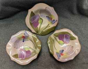 Ambiance lila Renoir Schüssel Set - Kaufen Sie 2 erhalten Sie 1 gratis Floral überbacken handbemalt - Bild 1 von 7