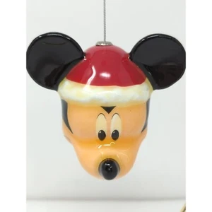 Adorno de Papá Noel con cabeza de Mickey Mouse brillante decoupage de Disney - Imagen 1 de 5