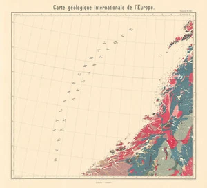 Geological map Central Norway. Nordland Lofoten Trondelag. BEYSCHLAG 1902 - Picture 1 of 1