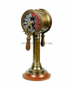 Commande télégraphe ancien laiton moteur bateau 14" déco collection meilleur cadeau - Photo 1/12
