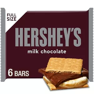 HERSHEY'S Milk Chocolate Candy Bars, 1.55 oz (6 Count) - Picture 1 of 2