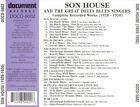 SON HOUSE - COMPLETE RECORDED WORKS OF SON HOUSE & THE GREAT DELTA BLUES SINGERS