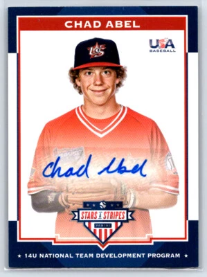 2017 Panini USA Baseball Stars & Stripes Chad Abel #1 14U Auto /399 USA - Image 1 of 2
