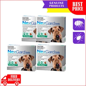 NEXGARD Monthly Flea and Tick Treatment 3,6, 12 Chews for 10 to 25 Kg Dogs GREEN - Picture 1 of 5