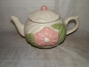 Vintage, Raised, Pink Flower Design, Ceramic, Teapot - Picture 1 of 5