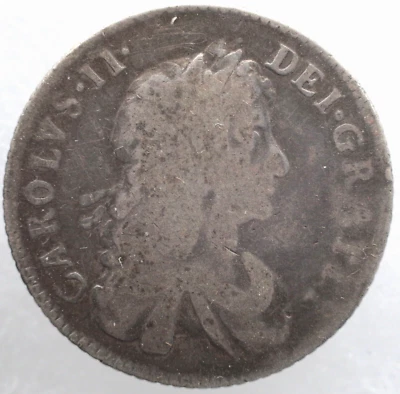 KAPPYSCOINS G5918 GREAT BRITAIN UK 1668  KING CHARLES II SILVER SHILLING - Image 1 of 2