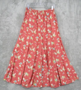 Vintage Zoe California Skirt Medium Floral Midi 90s Modest Cottage Panel USA - Picture 1 of 14