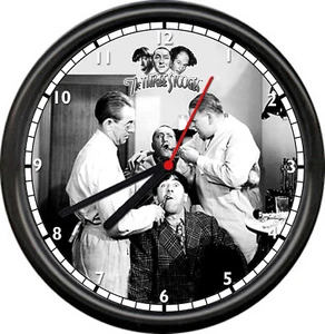 3 Stooges Dental Consultorio Dentista Regalo Tirar de los Dientes Divertido Letrero Reloj de Pared - Imagen 1 de 1