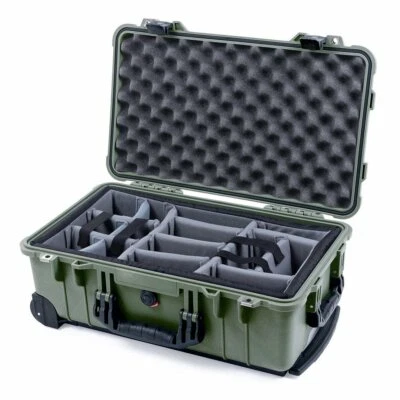 OD Green & Black Pelican 1510 case with grey dividers. - Image 1 of 3