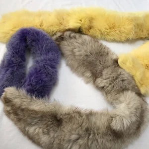 Verschiedene bunte 2,5 Yards Echtfell Reste Handwerk Sehen Cosplay lila gelb - Bild 1 von 14