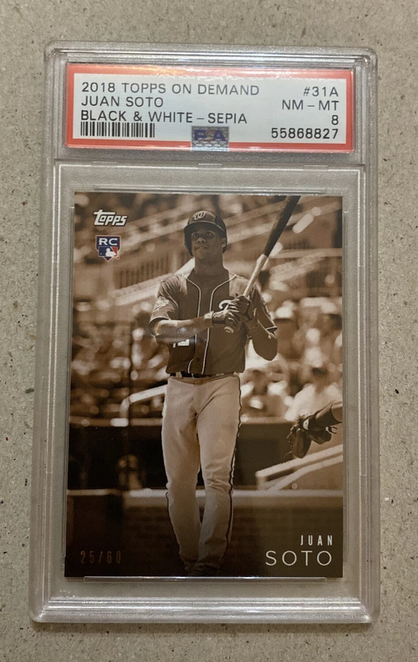 2018 Topps On Demand Juan Soto RC “Black & White -SEPIA” PSA 8 💥RARE💥 25/60 - Image 1 of 3