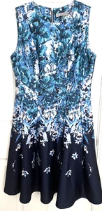 New Danny&Nicole Navy/Multicolor Sleeveless Women's Round-Neck Dress Size 10 - Picture 1 of 3