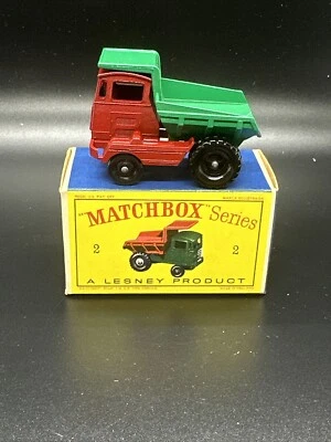 MATCHBOX 2 C MUIR HILL DUMPER.  RARE VARIATION & D1 BOX ! MIB Red Green - Image 1 of 4