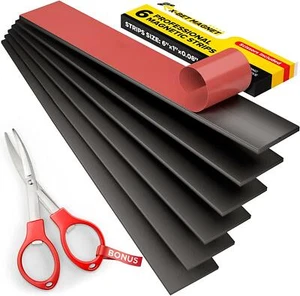 Magnet Strips with Adhesive Backing - Flat Thin Magnetic Tape for Crafts NEW - Picture 1 of 12