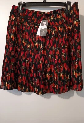 Falda plisada forrada Guess LA Lolana talla 10 flor retorcida nueva con etiquetas hecha en EE. UU. vibrante  Foto 1 de 4