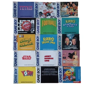 Nintendo GameBoy Original 15 Manual Lot Kirby Yoshi Star Wars Trek Galaga Disney - Picture 1 of 4