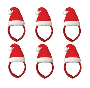 Mini Santa Hat On Headband Fancy Dress Christmas Hat Xmas Accessory   PACK OF 6 - Picture 1 of 2