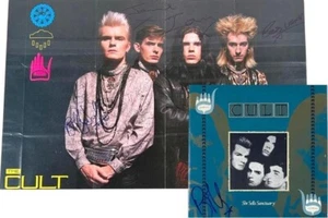 THE CULT Group Signed "She Sells Sanctuary" Album Record x 4 Beckett Authentic - Picture 1 of 3